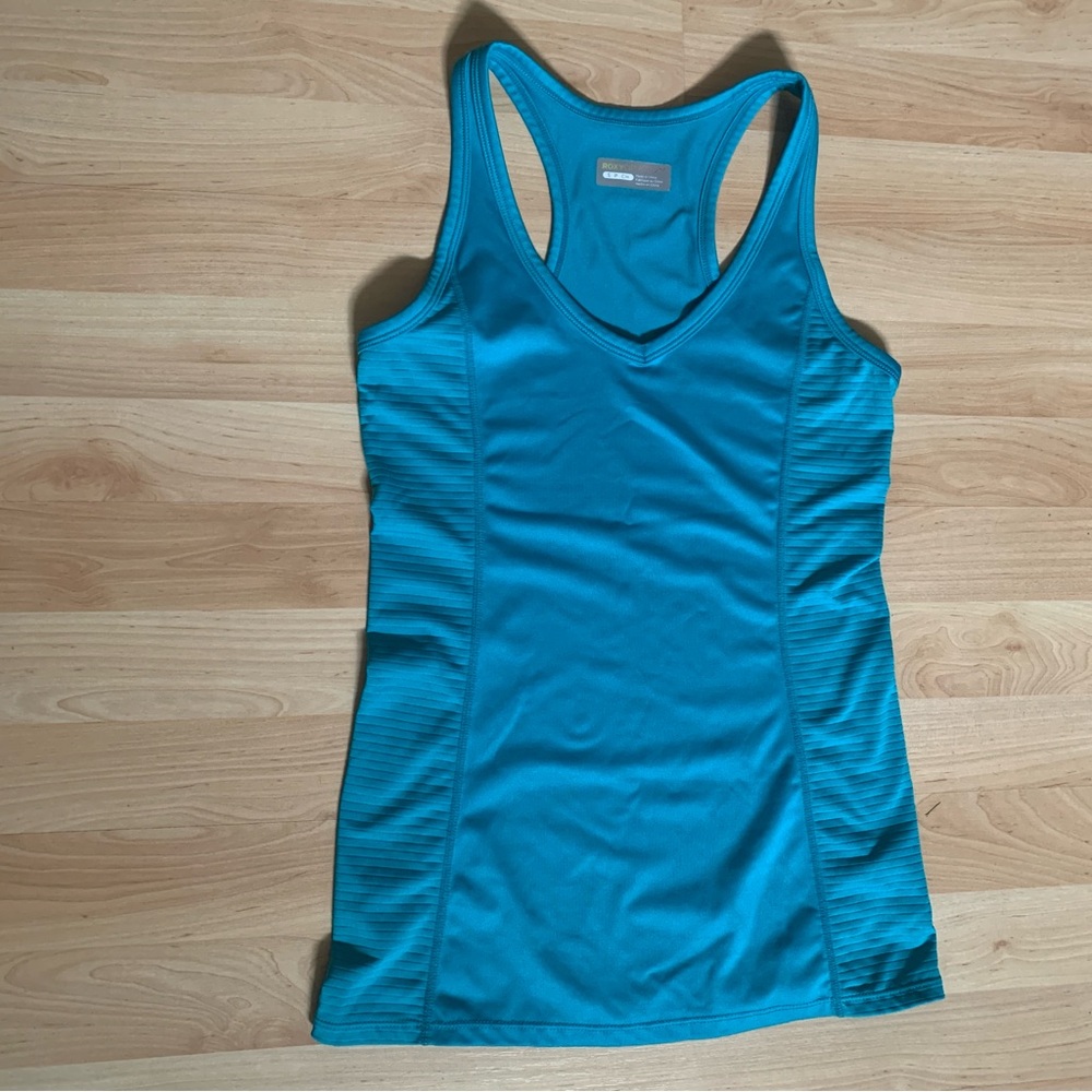 Roxy Athletix Teal Racerback Athletic Tank Top Women’s Small Yoga Gym